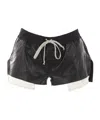 Rick Owens Brown Hollywood Fog Boxer Leather Shorts In Black