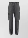 Rick Owens Elastic Waist Cargo Trousers Featuring Pockets In Black
