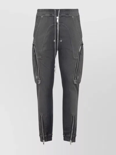Rick Owens Elastic Waist Cargo Trousers Featuring Pockets In Black
