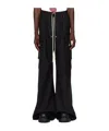 Rick Owens Mens Cargobelas Flared Wide-leg Relaxed-fit Woven Trousers Black In Black