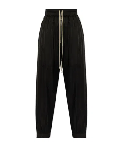 Rick Owens Zipped Drawstring Trousers In Black