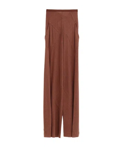 Rick Owens Elastic Waist Casual Pants In Brown