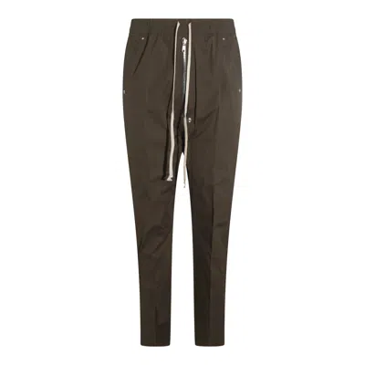 Rick Owens Elastic Waist Casual Pants In Brown