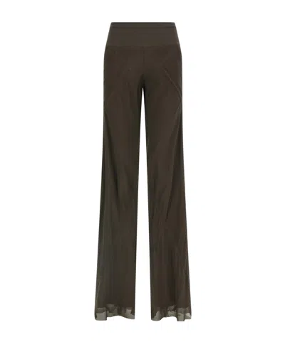 Rick Owens Elastic Waist Casual Pants In Brown