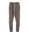 Rick Owens Tecuatl Grey Pants With Elastic Waist With Drawstring And Zip At The Ankles In Cotton Man In Gray