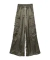 Rick Owens Wide Leg Trousers Elasticated Waistband In Green