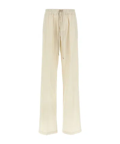 Rick Owens Elastic Waist Casual Pants In Beige