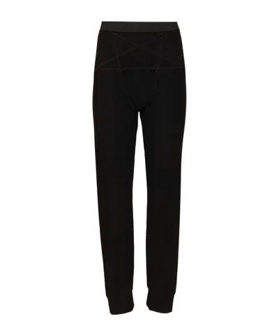 Rick Owens Elastic Waist Leggings In Black