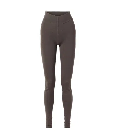 Rick Owens Elastic Waist Leggings In Brown
