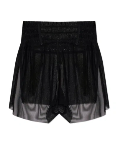 Rick Owens Elastic Waist Semi-transparent Short Style In Black