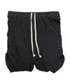 Rick Owens Elastic Waist Shorts In Black