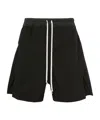 Rick Owens Straight-leg Stretch-cotton Poplin Drawstring Shorts In Black