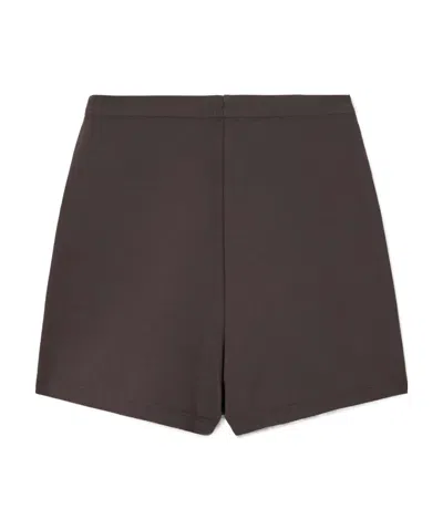 Rick Owens Elastic Waist Shorts In Brown