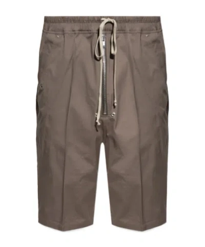 Rick Owens Elastic Waist Shorts In Green