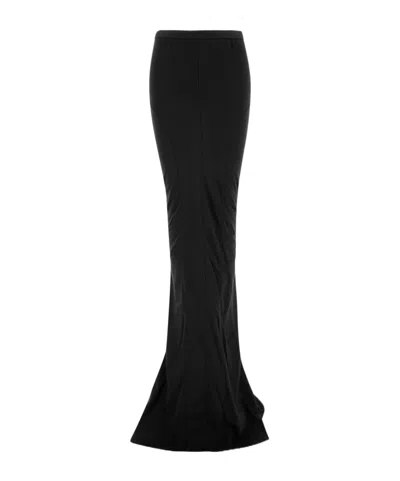 Rick Owens Elastic Waist Skirt In Black