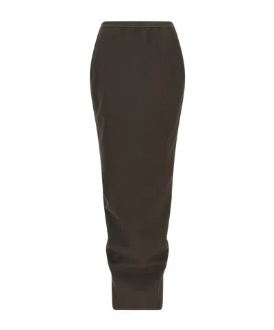 Rick Owens Elastic Waist Skirt In Black