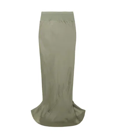 Rick Owens Elastic Waist Skirt In Green