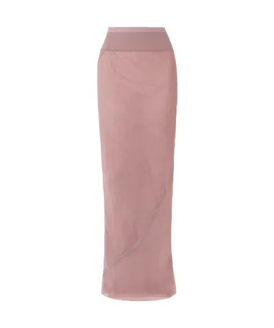 Rick Owens Elastic Waist Skirt In Pink