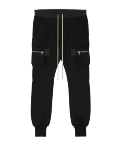 Rick Owens Elastic Waist Sweatpants In Black