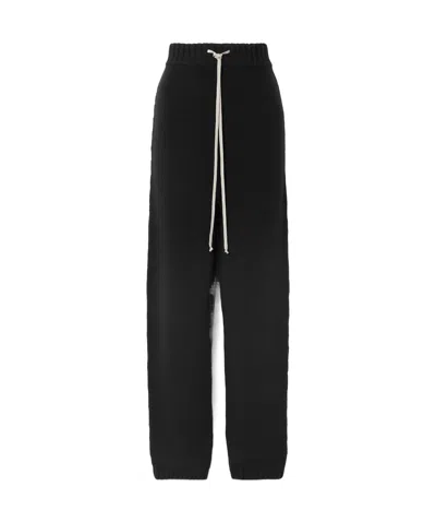 Rick Owens Elastic Waist Track Pants In Black