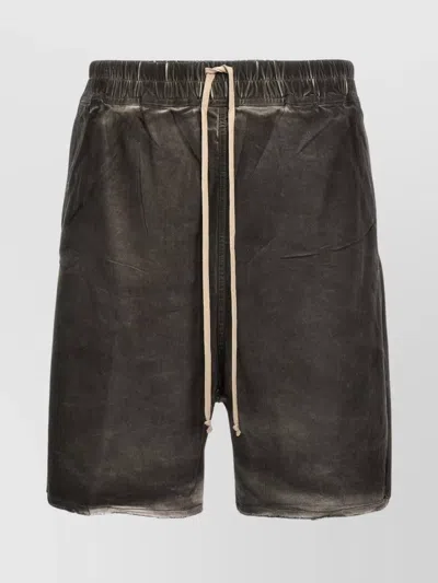 Rick Owens Long Boxers Bermuda Shorts In Gray