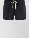 Rick Owens Elastic Waistband Swim Shorts With Side Pockets In Black