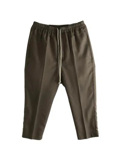 Rick Owens Elastic-waistband Trousers In Brown