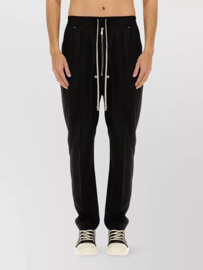 Rick Owens Elastic Waistband Trousers With Side And Back Pockets In Black