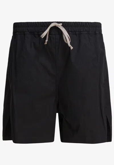 Rick Owens Elasticated Bermuda Shorts In Black