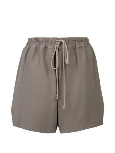 Rick Owens Elasticated Drawstring Shorts In Gray