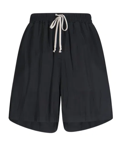 Rick Owens Elasticated Drawstring Waistband Shorts In Black