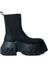 Rick Owens Beatle Mega Tractor Black Calf Leather Boots In Black