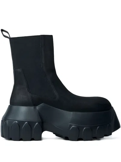 Rick Owens Beatle Mega Tractor Ankle Boots In Black