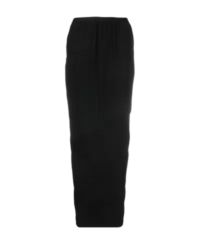 Rick Owens Elasticated-waistband Pencil Skirt In Black