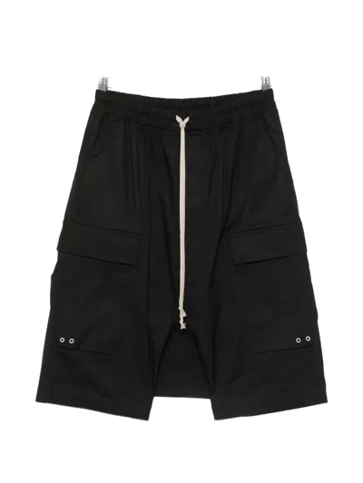 Rick Owens Elasticated-waistband Cargo Shorts In Black