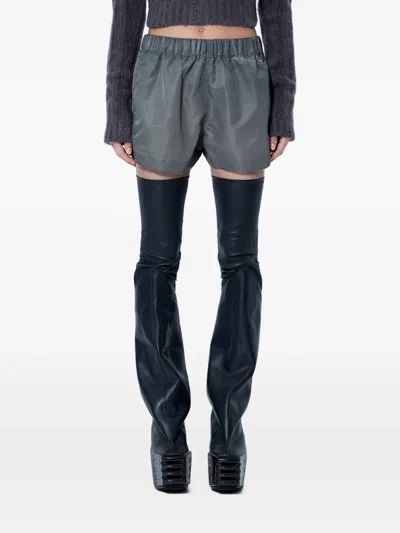 Rick Owens Elasticated-waistband Mini Shorts In Gray