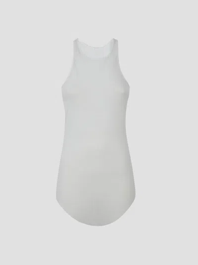 Rick Owens Elegant Basic Rib Tank Top In White