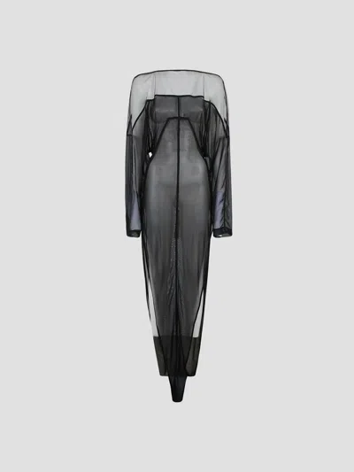 Rick Owens Elegant College Gown In Black