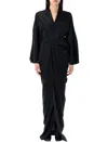 Rick Owens Draped V-neck Wrap Gown In Black