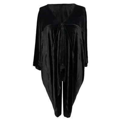 Rick Owens Em Oversized Top In Black Velvet
