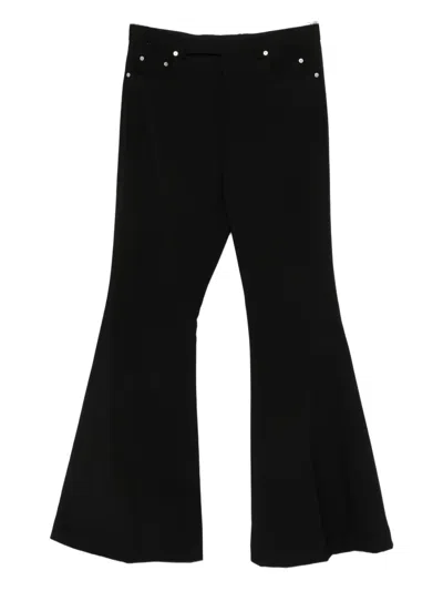 Rick Owens Embellished Flared Trousers In Black
