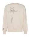 Rick Owens Embroidered-logo Cotton Sweatshirt In Nude