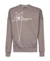 Rick Owens Relaxed-fit Cotton Pullover Sweatshirt With Logo Detail In Gray