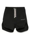 Rick Owens Embroidered-logo Shorts In Black