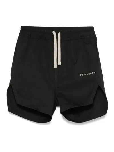 Rick Owens Kids' Embroidered-logo Shorts In Black