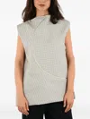Rick Owens Embroidered Sleeveless Blouse In Gray
