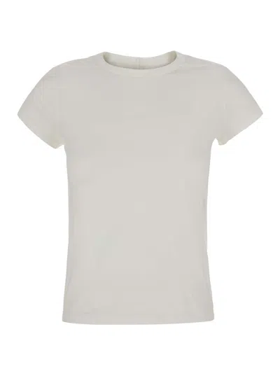 Rick Owens Essential Cropped Mini T-shirt With Crew Neck In Neutral