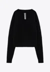 Rick Owens Black V-neck Wool Blend Sweater In Black