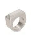 Rick Owens Etched Beveled Ring In Silver