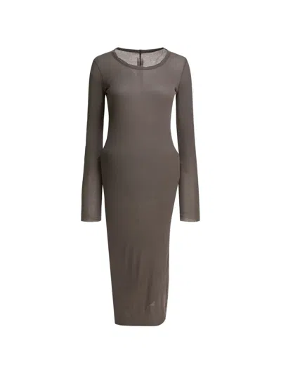Rick Owens Euca Long-sleeve Midi Dress In Multi